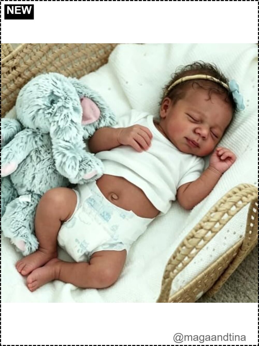 18" Realistic Silicone Vinyl Reborn Baby Doll with Accessories, Poseable &